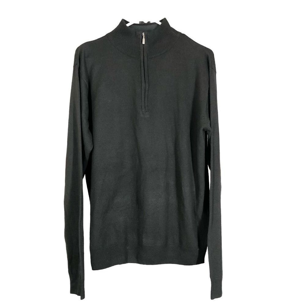 Isaac MIZRAHI Black 1/2 Zip Long Sleeve Sweater Sz M
